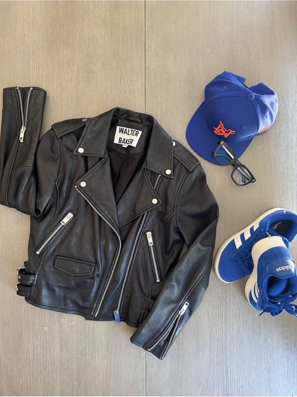 Walter Baker Black Leather Moto Jacket